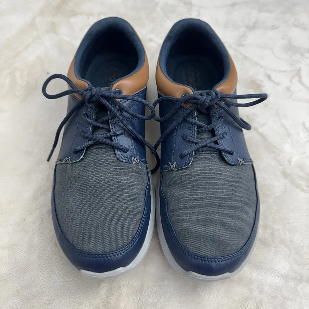Crocs Kinsale Canvas Lace Up Casual Navy Gray Mens 9
